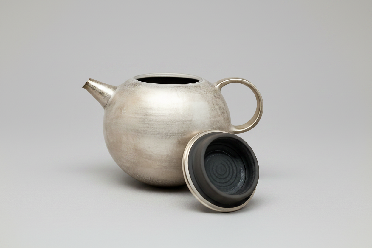 Hattori Tatsuya Silver-Bronze Color Tea Pot