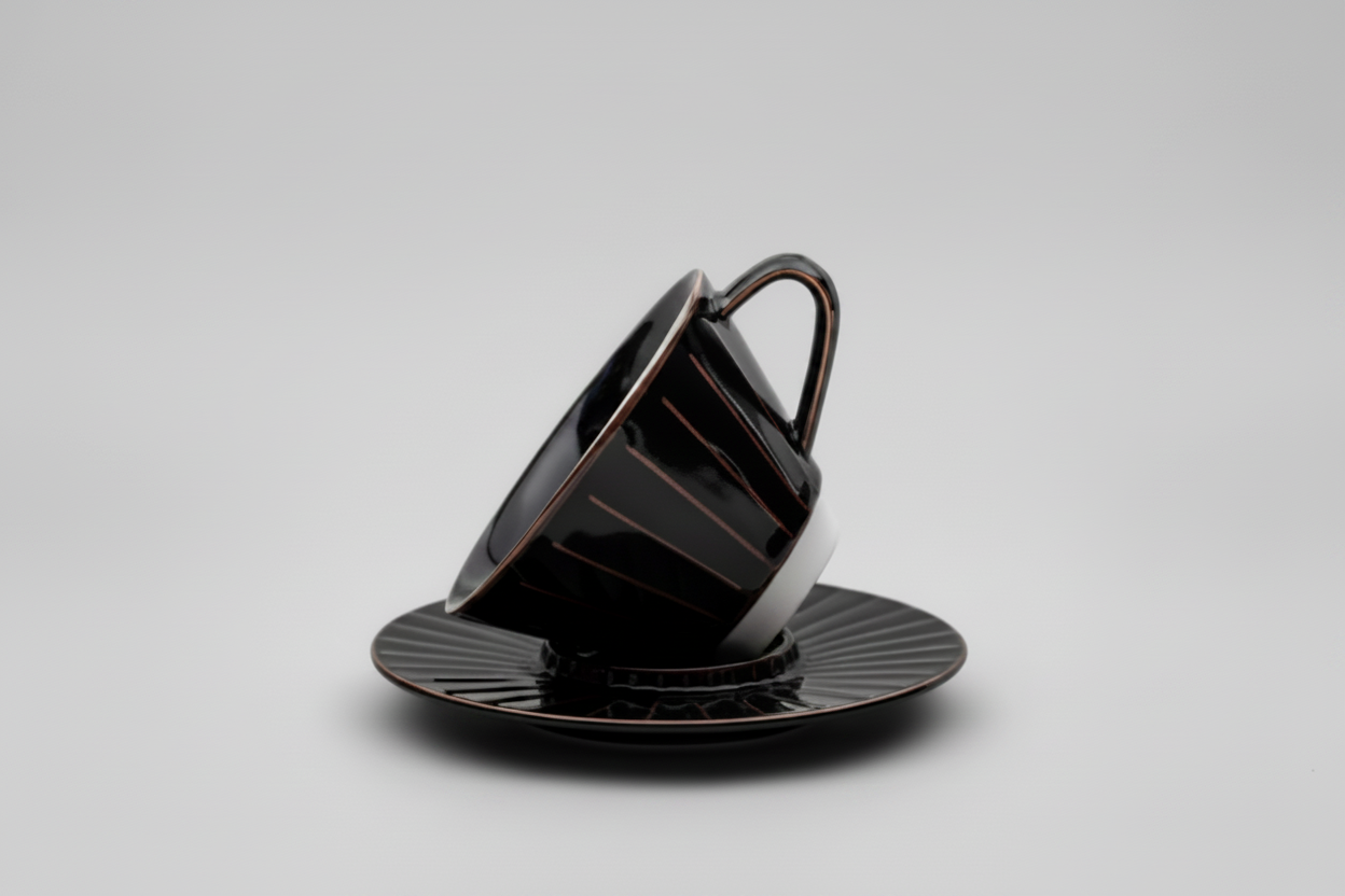 Liangmu Porcelain Cup Set Black