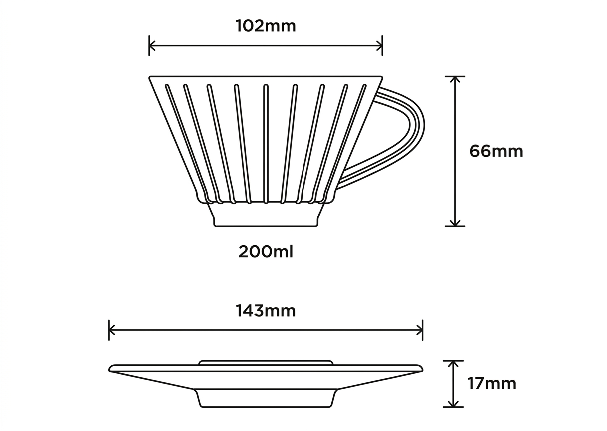 Liangmu Porcelain Cup Set White