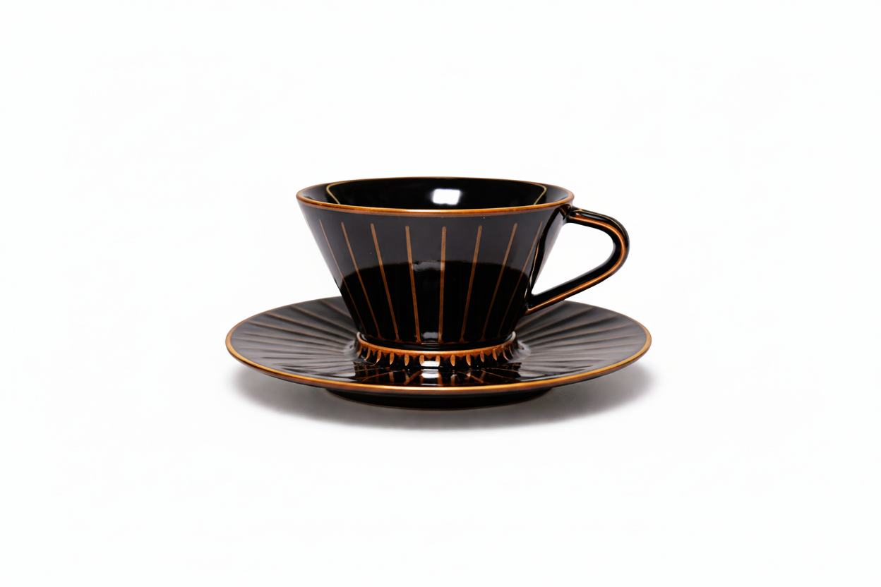 Liangmu Porcelain Cup Set Black
